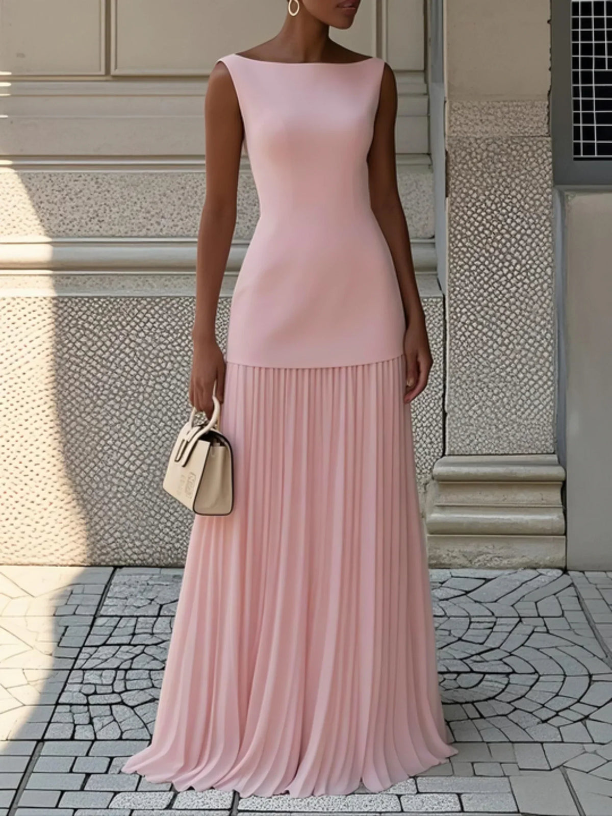Micaela | Vestido largo plisado de diseño