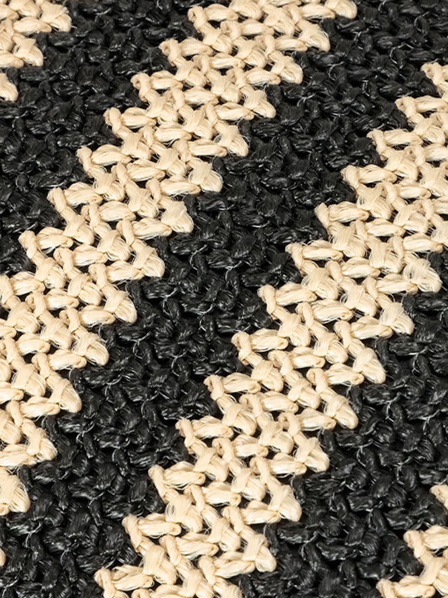 Bolso de Rafia Vintage con Rayas en Contraste
