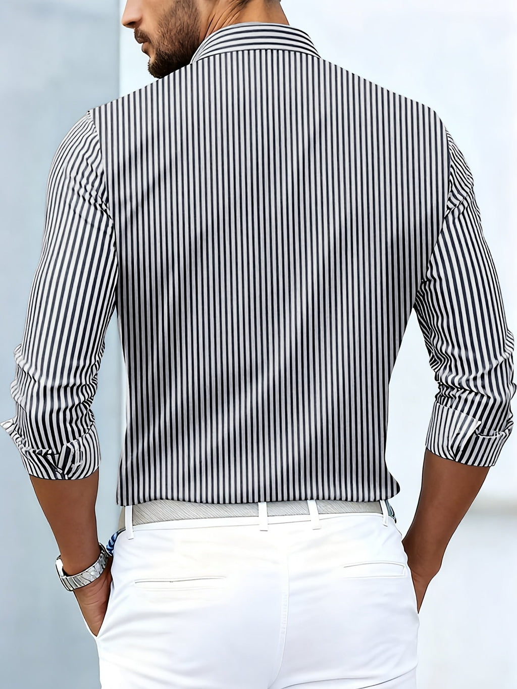 Emerson | Camisa de manga larga a rayas de estilo vintage para hombre