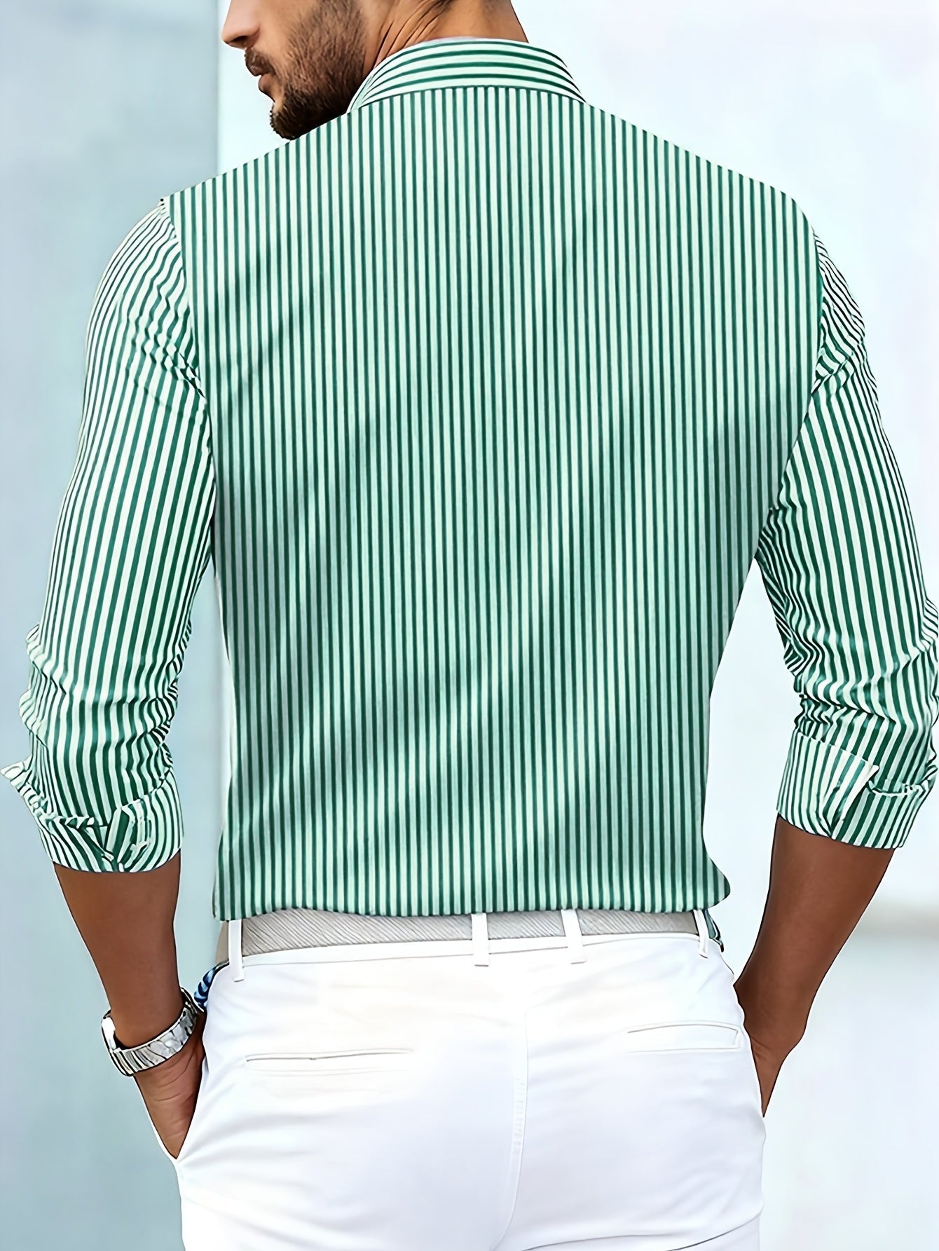 Emerson | Camisa de manga larga a rayas de estilo vintage para hombre