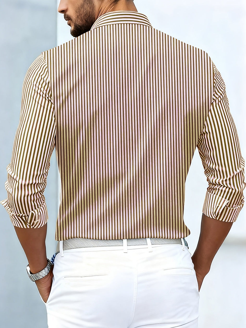 Emerson | Camisa de manga larga a rayas de estilo vintage para hombre