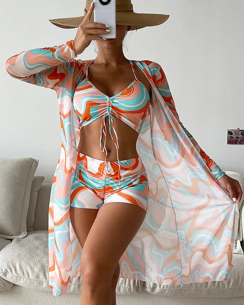Manon | Conjunto de bikini de 3 piezas estampado