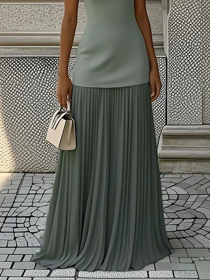 Micaela | Vestido largo plisado de diseño