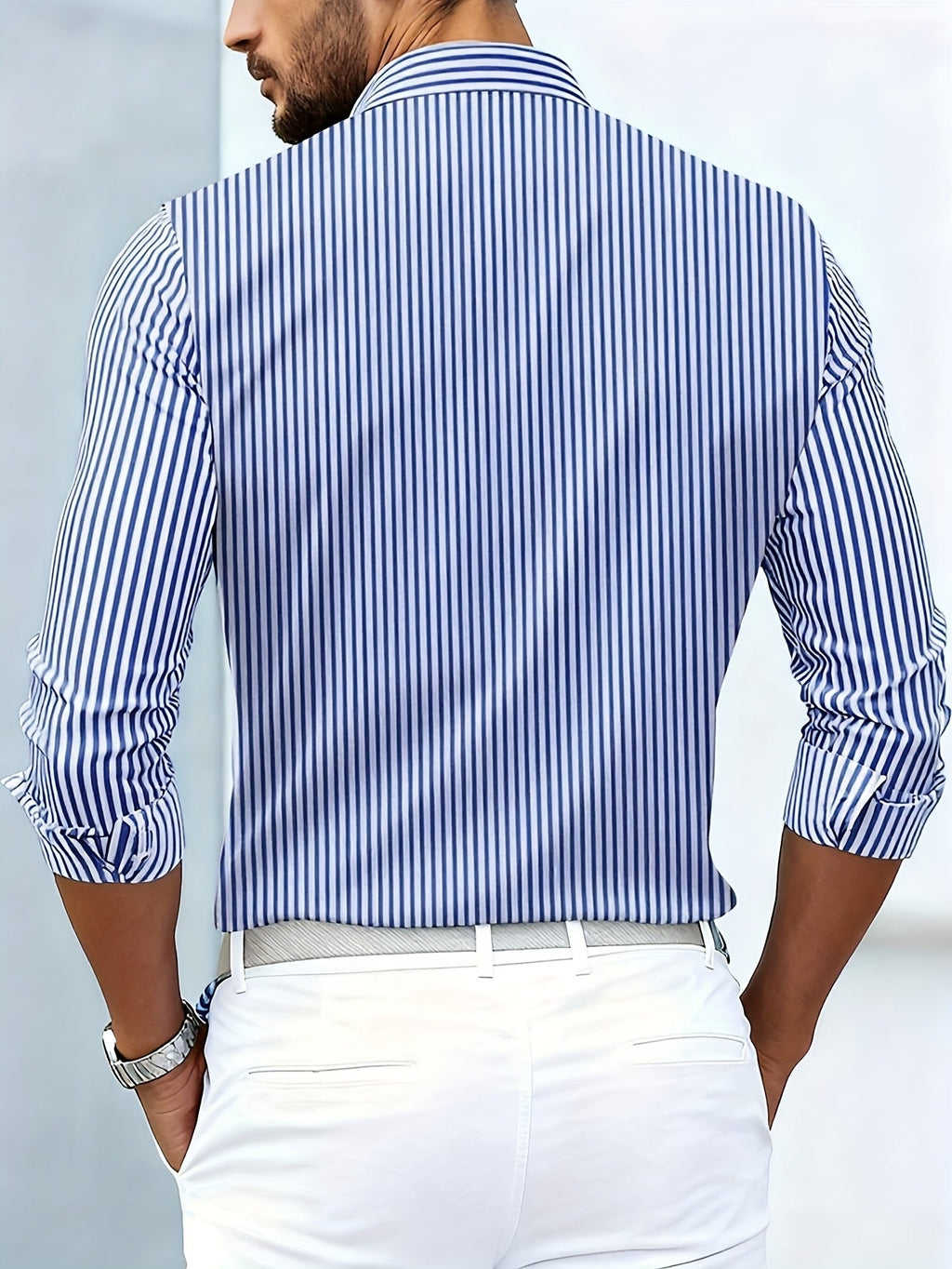 Emerson | Camisa de manga larga a rayas de estilo vintage para hombre