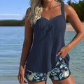 Luna | Tankini de rayas con short de playa, dos piezas