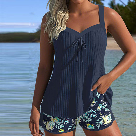 Luna | Tankini de rayas con short de playa, dos piezas
