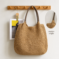 Melissa | Bolso bandolera de paja trenzada - Caramelo claro