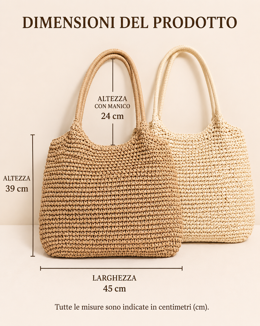 Melissa | Bolso bandolera de paja trenzada - Caramelo claro