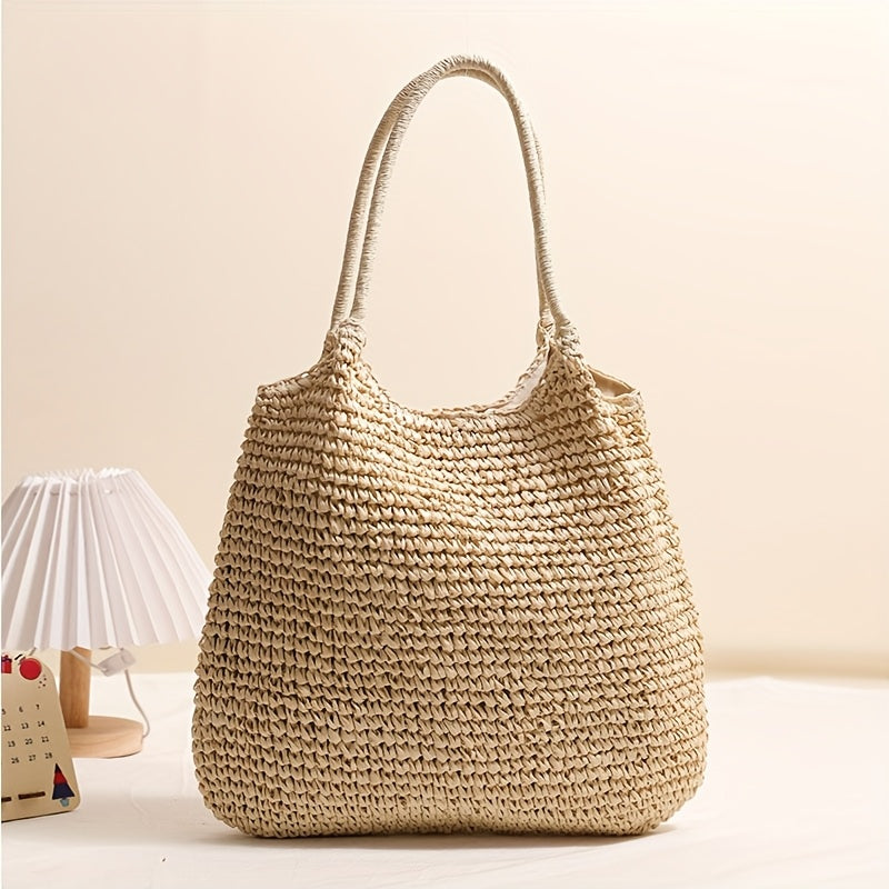 Melissa | Bolso bandolera de paja trenzada - Caramelo claro