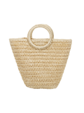 Bolso de Hombro de Rafia Trenzada Blanco Marfil